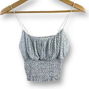 L.A. Hearts PacSun white with navy blue flowers crop top size M